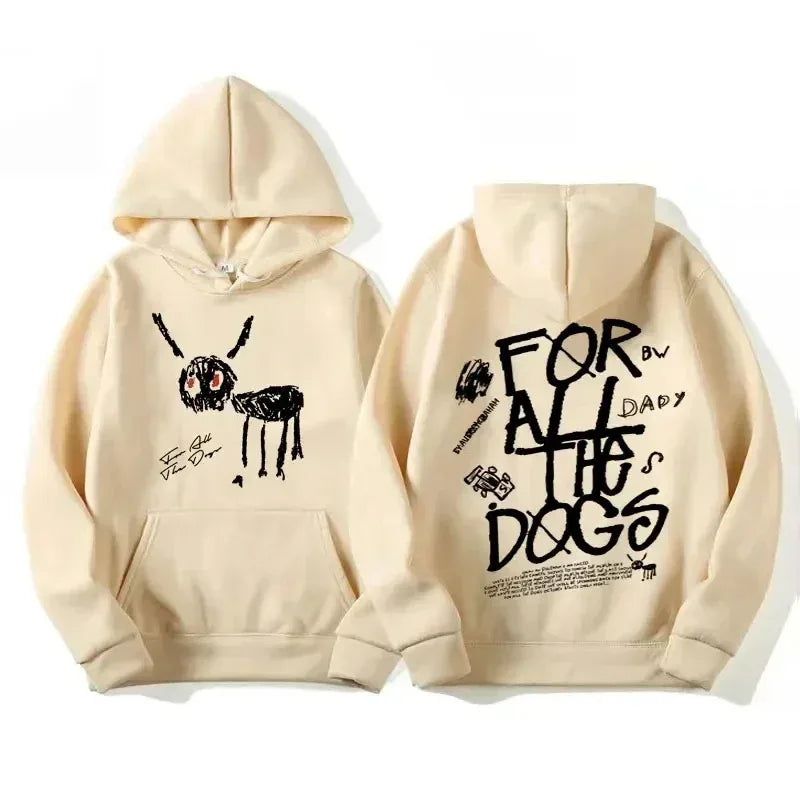 Fall/Winter Men's/Women's Fashion Hip Hop Hoodies Sweatshirts Hoodies Rapper Drake All The Dogs New Album Pattern Hoodies