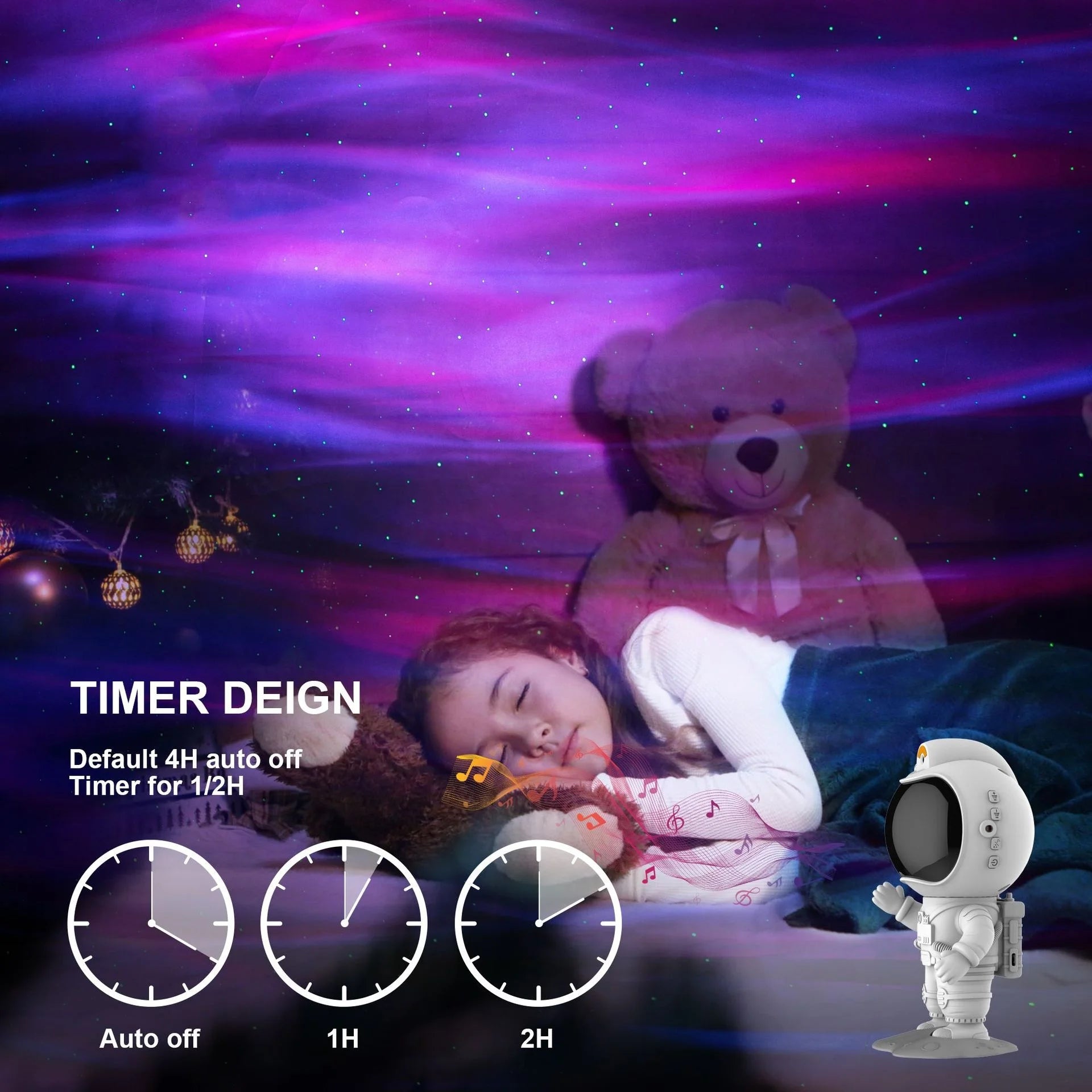 2025 Upgrade Astronaut Northern Lights Aurora Projector Night Light Spaceman For Kid Adult Gaming Room/Party/Home Decor