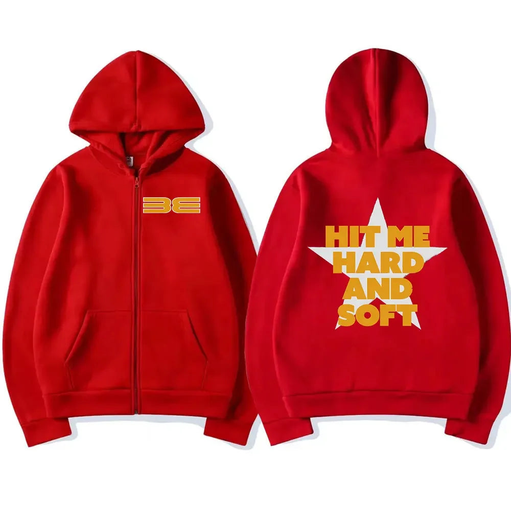 Hit Me Hard and Soft 2025 Tour Same Style Zipper Hoodies Men Women Hip Hop Fashion Trend Zip Up Jacket Unisex Zip Up Sweatshirts
