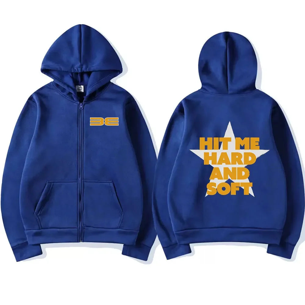 Hit Me Hard and Soft 2025 Tour Same Style Zipper Hoodies Men Women Hip Hop Fashion Trend Zip Up Jacket Unisex Zip Up Sweatshirts