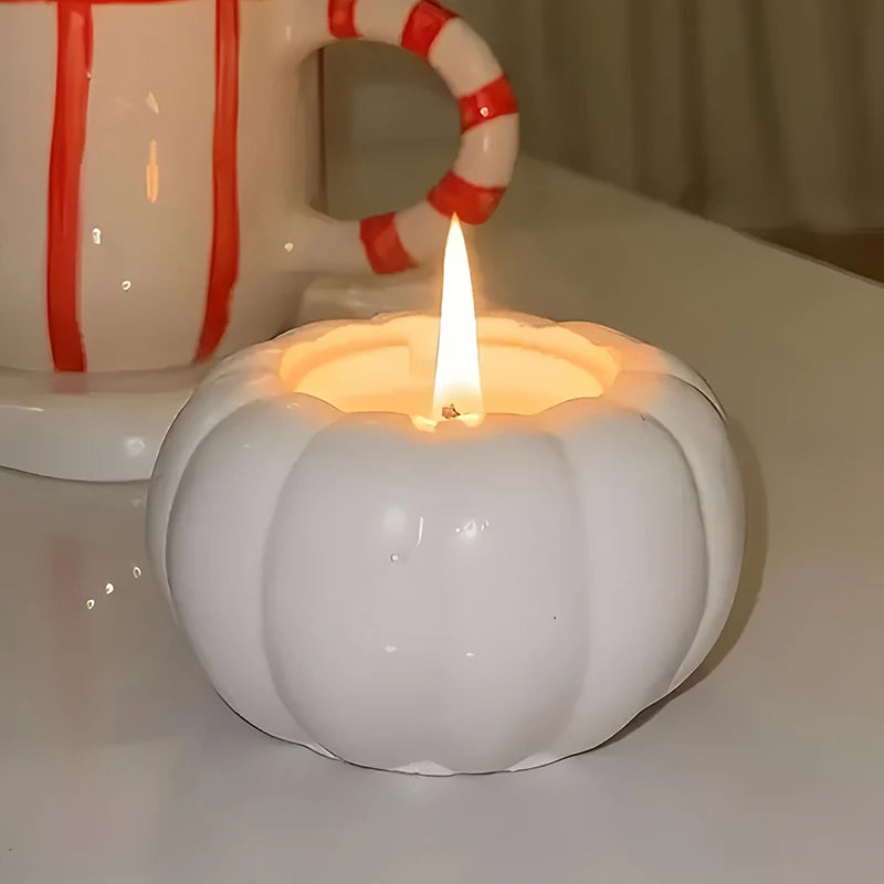 DIY Pumpkin Candle Jar Mold Jewelry Storage Box with Lid Silicone Resin Mold Cement Plaster Craft Making Mold Gift Home Decor