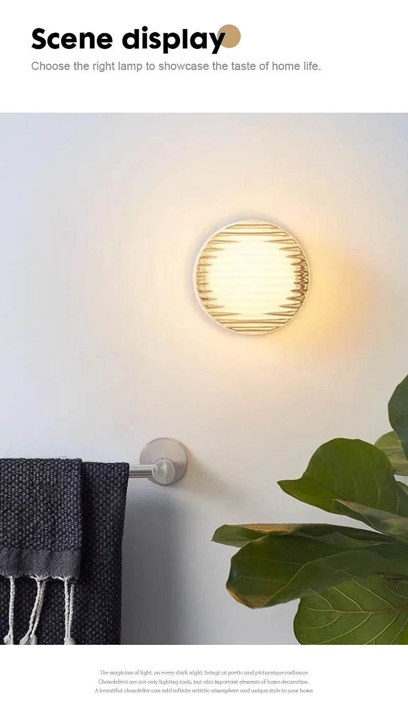 Minimalist LED Wall Lamp Amber Acrylic Bedroom Bedside Living Room Light Home Decor Simple Modern Lighting Design