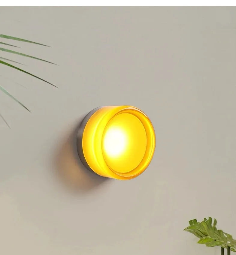 Minimalist LED Wall Lamp Amber Acrylic Bedroom Bedside Living Room Light Home Decor Simple Modern Lighting Design