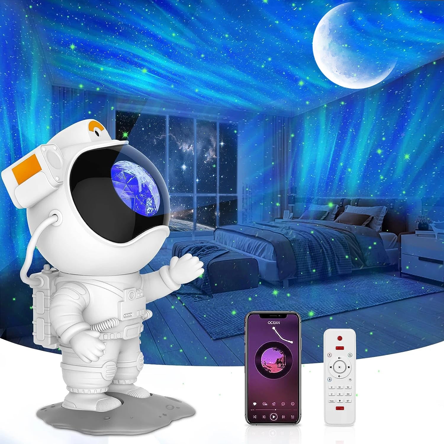 2025 Upgrade Astronaut Northern Lights Aurora Projector Night Light Spaceman For Kid Adult Gaming Room/Party/Home Decor