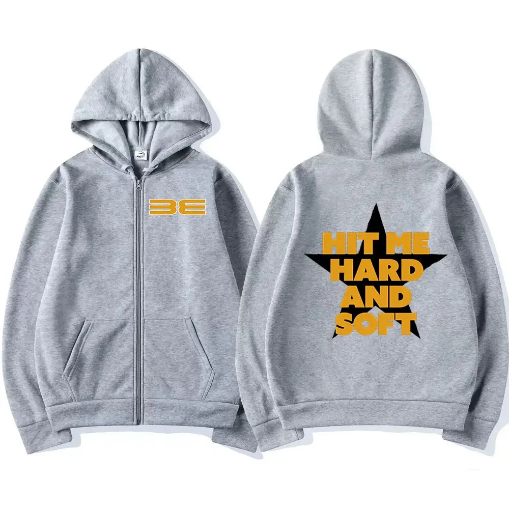 Hit Me Hard and Soft 2025 Tour Same Style Zipper Hoodies Men Women Hip Hop Fashion Trend Zip Up Jacket Unisex Zip Up Sweatshirts