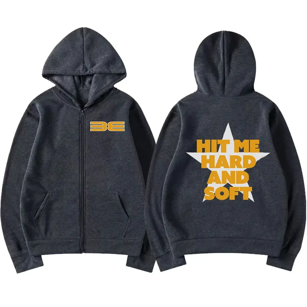 Hit Me Hard and Soft 2025 Tour Same Style Zipper Hoodies Men Women Hip Hop Fashion Trend Zip Up Jacket Unisex Zip Up Sweatshirts