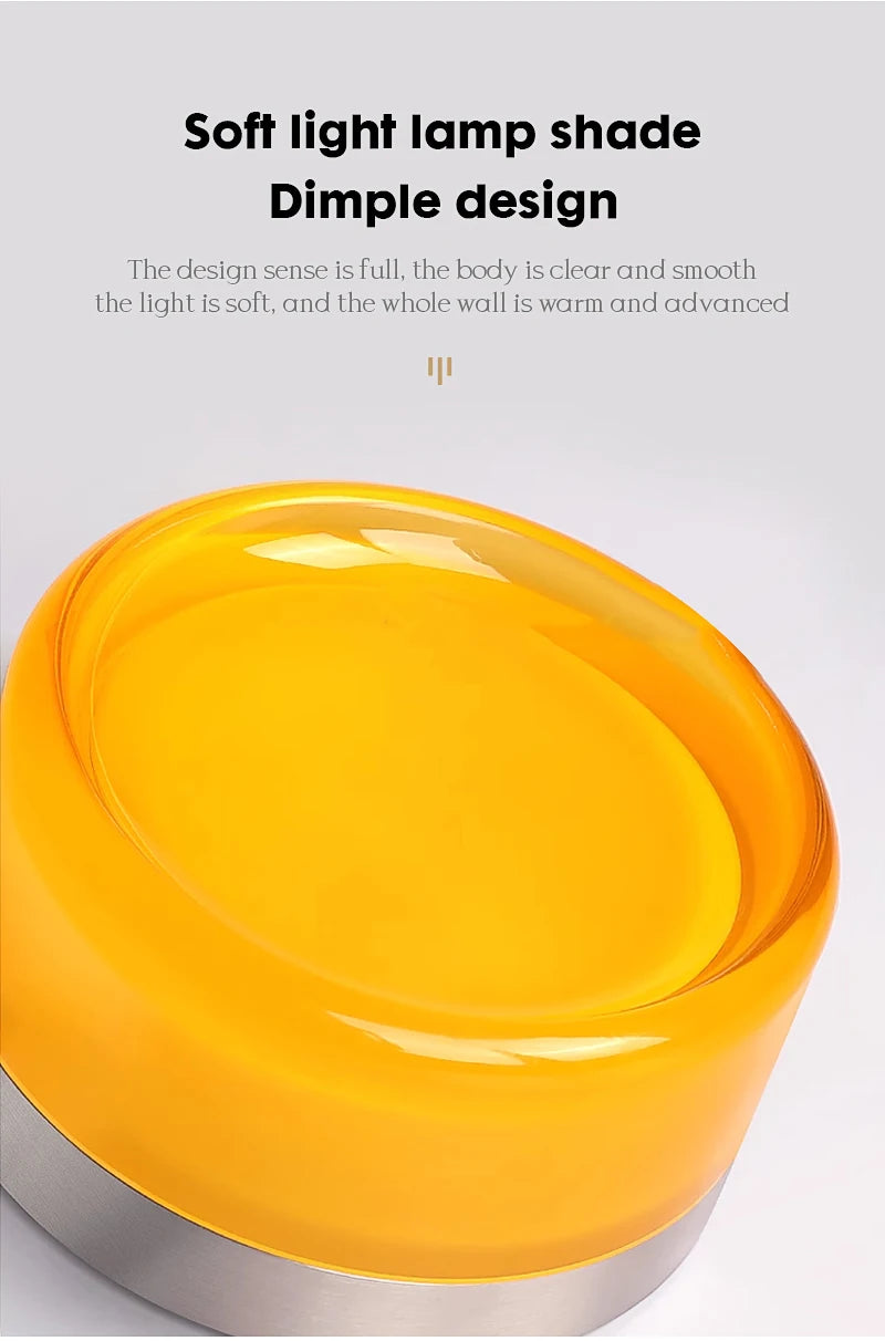 Minimalist LED Wall Lamp Amber Acrylic Bedroom Bedside Living Room Light Home Decor Simple Modern Lighting Design