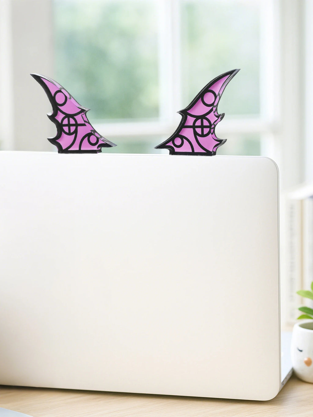 Kawaii Bow Monitor Decor Pink Acrylic Bowknot PC Accessories Cute Desktop Decoration for Gaming Setup,Screen,Home Office & Gift