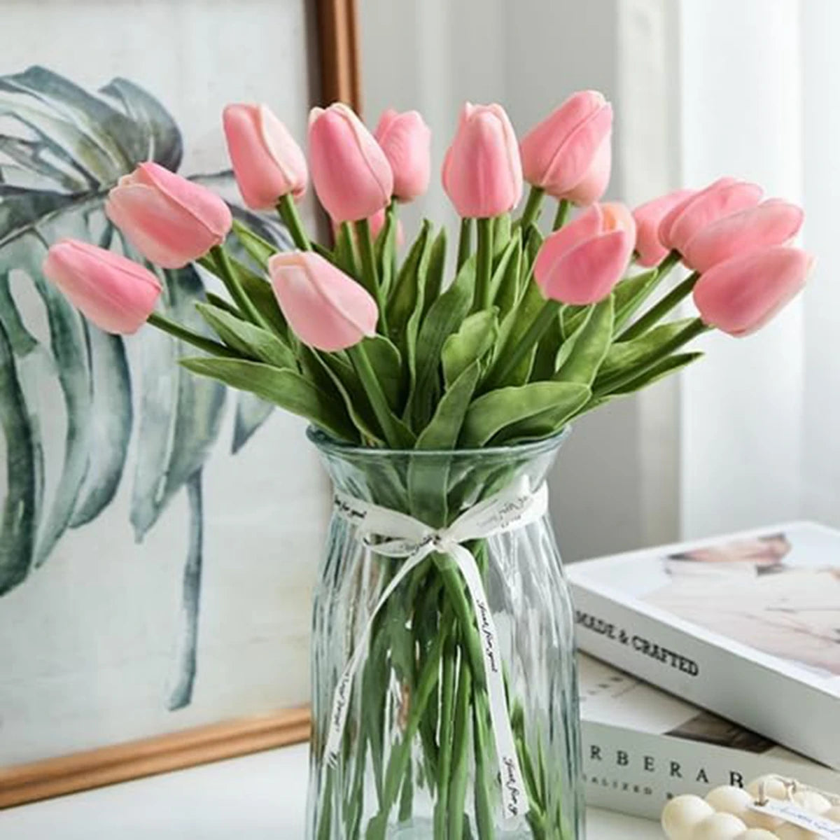 10/30PCS Artificial Flowers Real Touch Tulip Scrapbooking Vase Home Decor Wedding Garden Rose Arch Garland Mother's Day Bouquets