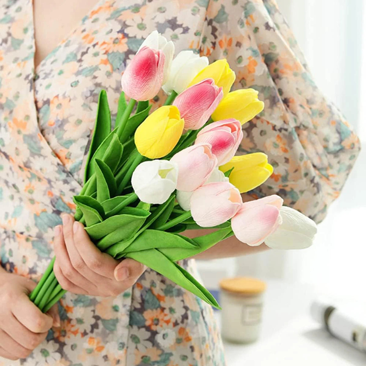 10/30PCS Artificial Flowers Real Touch Tulip Scrapbooking Vase Home Decor Wedding Garden Rose Arch Garland Mother's Day Bouquets