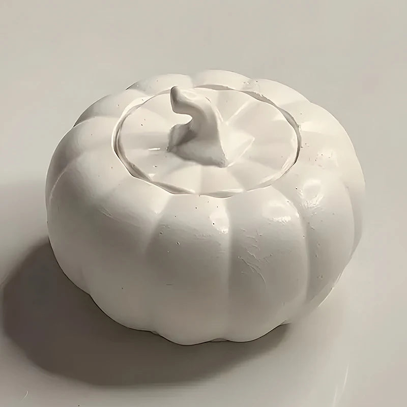 DIY Pumpkin Candle Jar Mold Jewelry Storage Box with Lid Silicone Resin Mold Cement Plaster Craft Making Mold Gift Home Decor