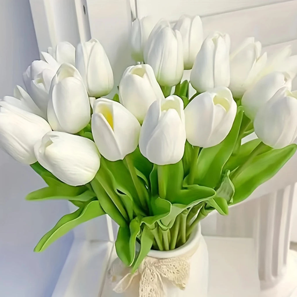 10/30PCS Artificial Flowers Real Touch Tulip Scrapbooking Vase Home Decor Wedding Garden Rose Arch Garland Mother's Day Bouquets