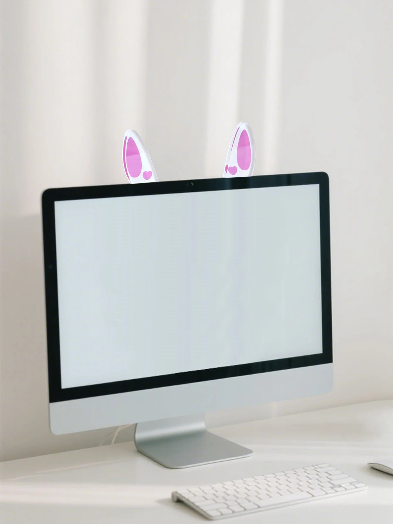 Kawaii Bow Monitor Decor Pink Acrylic Bowknot PC Accessories Cute Desktop Decoration for Gaming Setup,Screen,Home Office & Gift