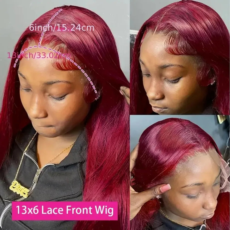 99j Burgundy Lace Front Wigs Human Hair 13x6 Hd Transparent For Black Women Body Wave Lace Front Pre Plucked Human Hair Wigs