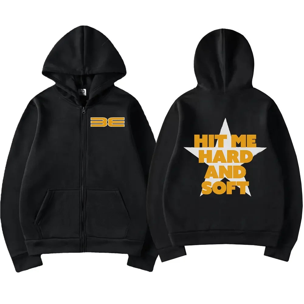 Hit Me Hard and Soft 2025 Tour Same Style Zipper Hoodies Men Women Hip Hop Fashion Trend Zip Up Jacket Unisex Zip Up Sweatshirts