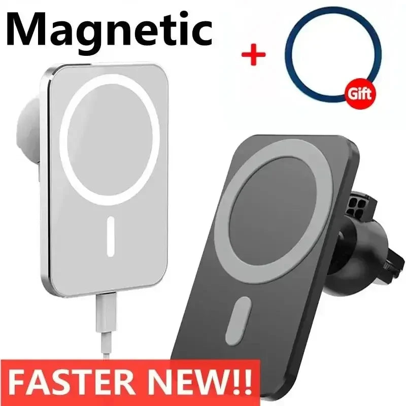 15W Magnetic Wireless Charger Car Fast Charging Adapter Air Outlets Mobile Phone Holder For MagSafe iPhone 16 15 Pro Max Xiaomi