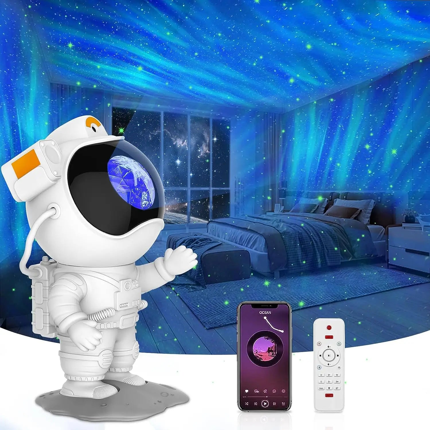 2025 Upgrade Astronaut Northern Lights Aurora Projector Night Light Spaceman For Kid Adult Gaming Room/Party/Home Decor