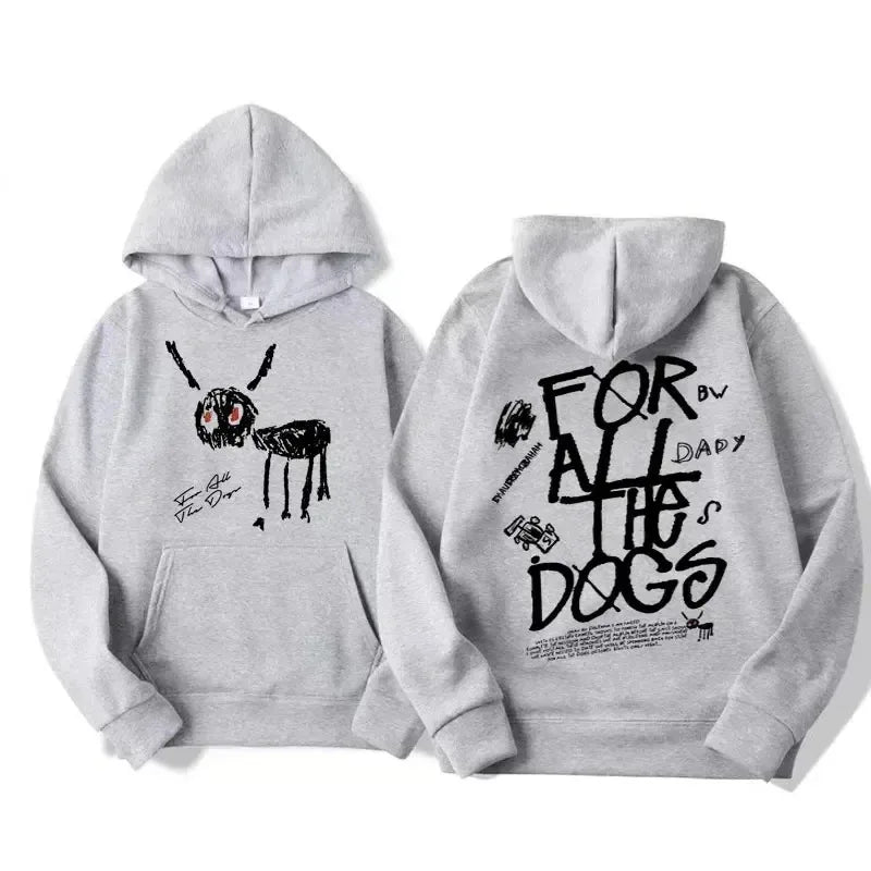 Fall/Winter Men's/Women's Fashion Hip Hop Hoodies Sweatshirts Hoodies Rapper Drake All The Dogs New Album Pattern Hoodies