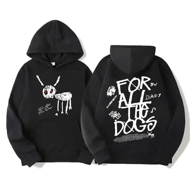 Fall/Winter Men's/Women's Fashion Hip Hop Hoodies Sweatshirts Hoodies Rapper Drake All The Dogs New Album Pattern Hoodies