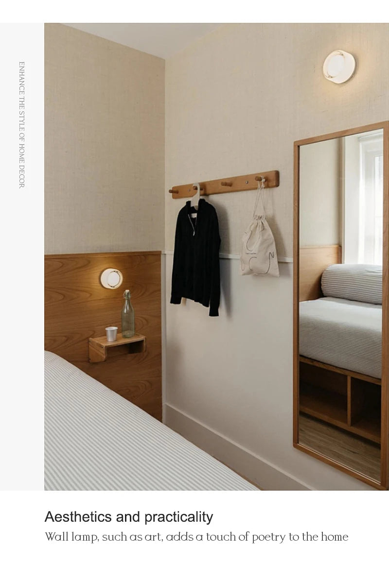 Minimalist LED Wall Lamp Amber Acrylic Bedroom Bedside Living Room Light Home Decor Simple Modern Lighting Design
