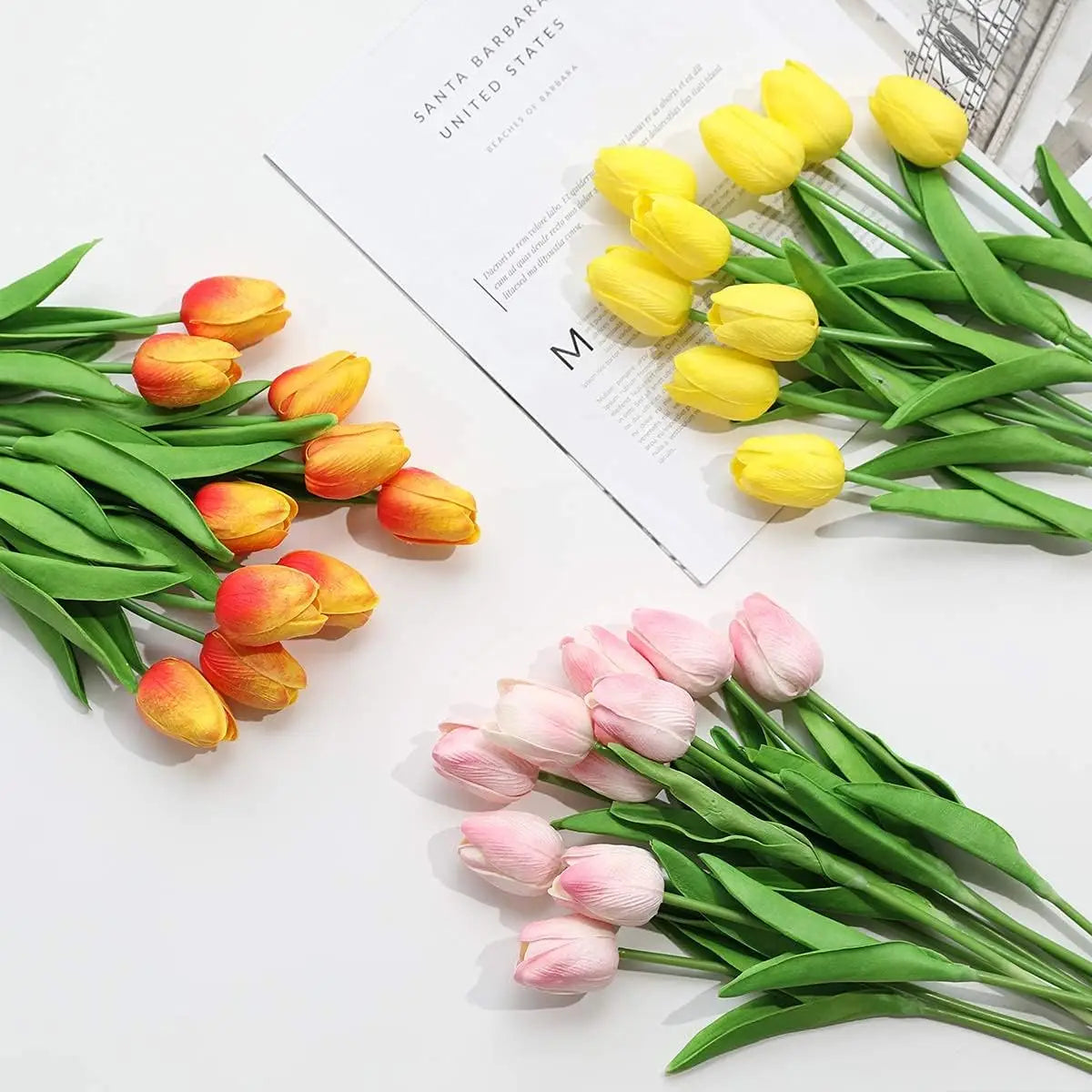 10/30PCS Artificial Flowers Real Touch Tulip Scrapbooking Vase Home Decor Wedding Garden Rose Arch Garland Mother's Day Bouquets