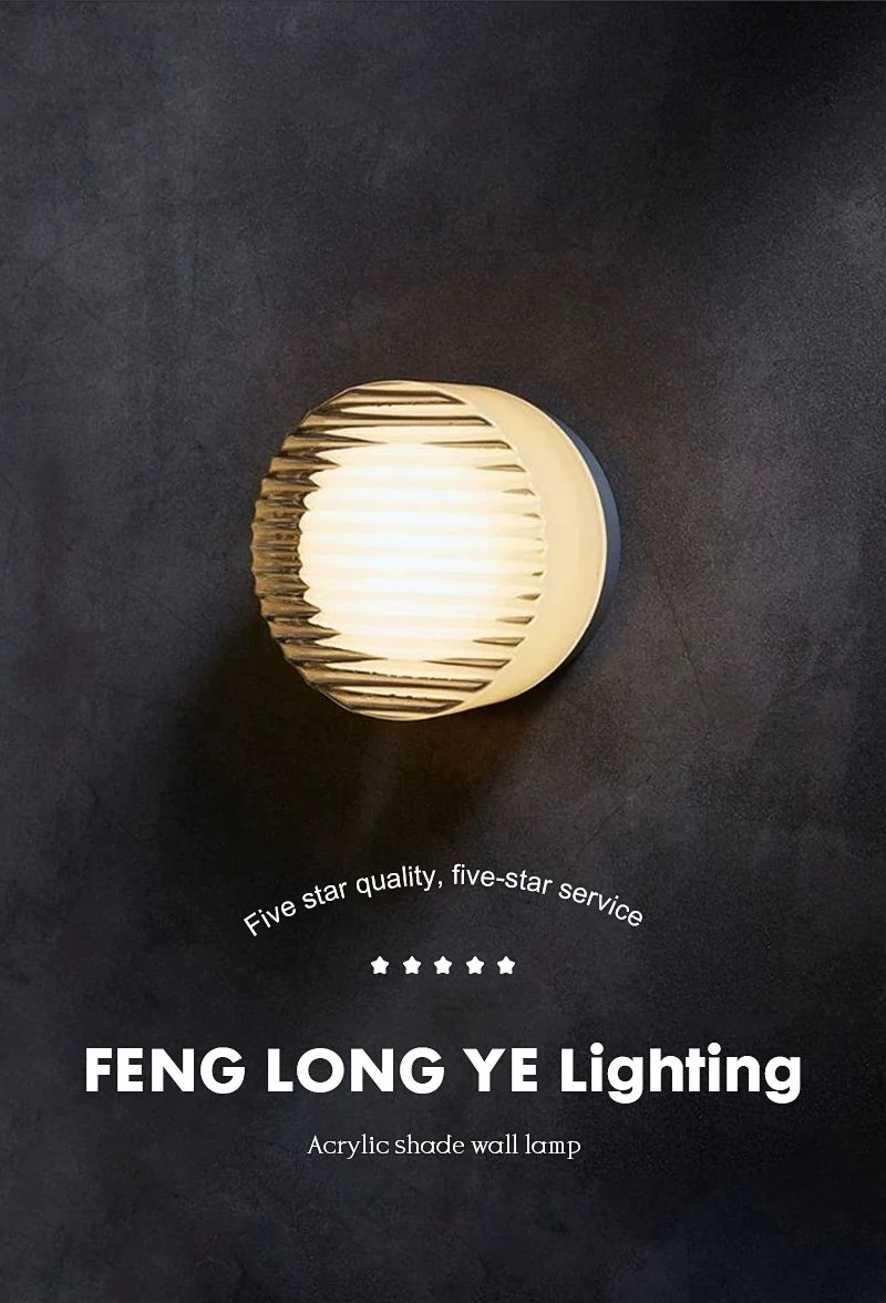 Minimalist LED Wall Lamp Amber Acrylic Bedroom Bedside Living Room Light Home Decor Simple Modern Lighting Design