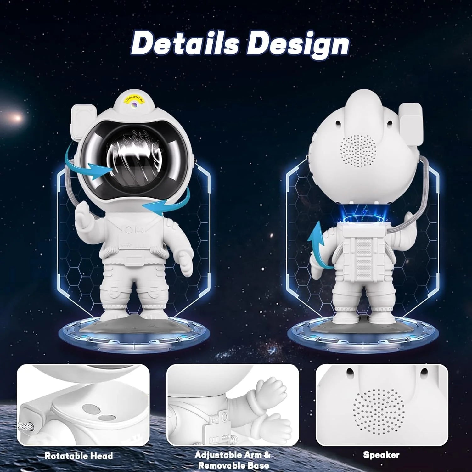 2025 Upgrade Astronaut Northern Lights Aurora Projector Night Light Spaceman For Kid Adult Gaming Room/Party/Home Decor