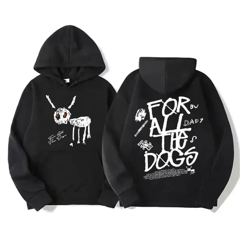Fall/Winter Men's/Women's Fashion Hip Hop Hoodies Sweatshirts Hoodies Rapper Drake All The Dogs New Album Pattern Hoodies